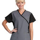 Women's Crossover Side Flex Tunic Top - 7139 - Pewter/Black