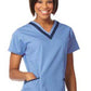 Women's Double V-Neck Tunic - 7575 - Ciel Blue w/ Navy