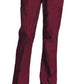 Women's Drawstring Flare Cargo Pant - 8001 - Burgundy