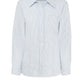 Women's Long-Sleeve Stretch Oxford Shirt - L254 - Blue/White Stripe