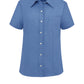 Women's Short-Sleeve Stretch Oxford Shirt - S254 - French Blue