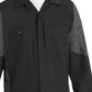 Men's Long Sleeve Two-Tone Crew Shirt - SY10 - Black/Charcoal