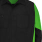 Men's Long Sleeve Two-Tone Crew Shirt - SY10 - Black/Lime