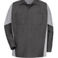 Men's Long Sleeve Two-Tone Crew Shirt - SY10 - Charcoal/Grey
