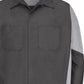 Men's Long Sleeve Two-Tone Crew Shirt - SY10 - Charcoal/Grey