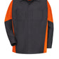 Men's Long Sleeve Two-Tone Crew Shirt - SY10 - Charcoal/Orange