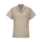 Women's Short-Sleeve Loose Fit Smock - TP23 - Tan