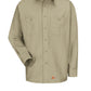 Men's Long Sleeve Black Canvas Workshirt - WS10 - Khaki