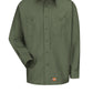 Men's Long Sleeve Black Canvas Workshirt - WS10 - Olive Green