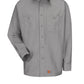 Men's Long Sleeve Black Canvas Workshirt - WS10 - Silver