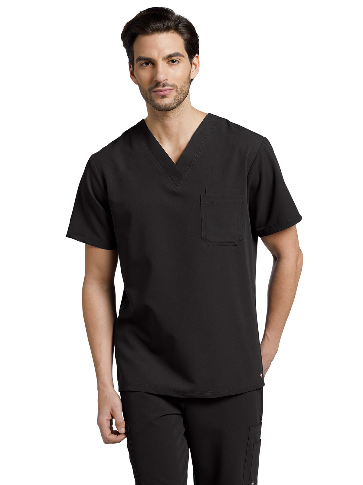 Men's 2-Pocket Tuckable V-Neck Top - 2206 - Black