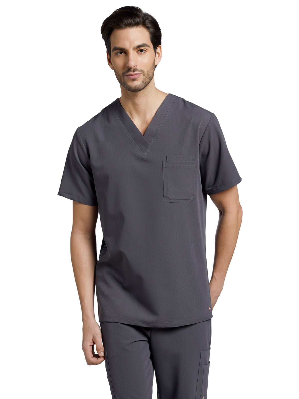 Men's 2-Pocket Tuckable V-Neck Top - 2206 - Dark Pewter