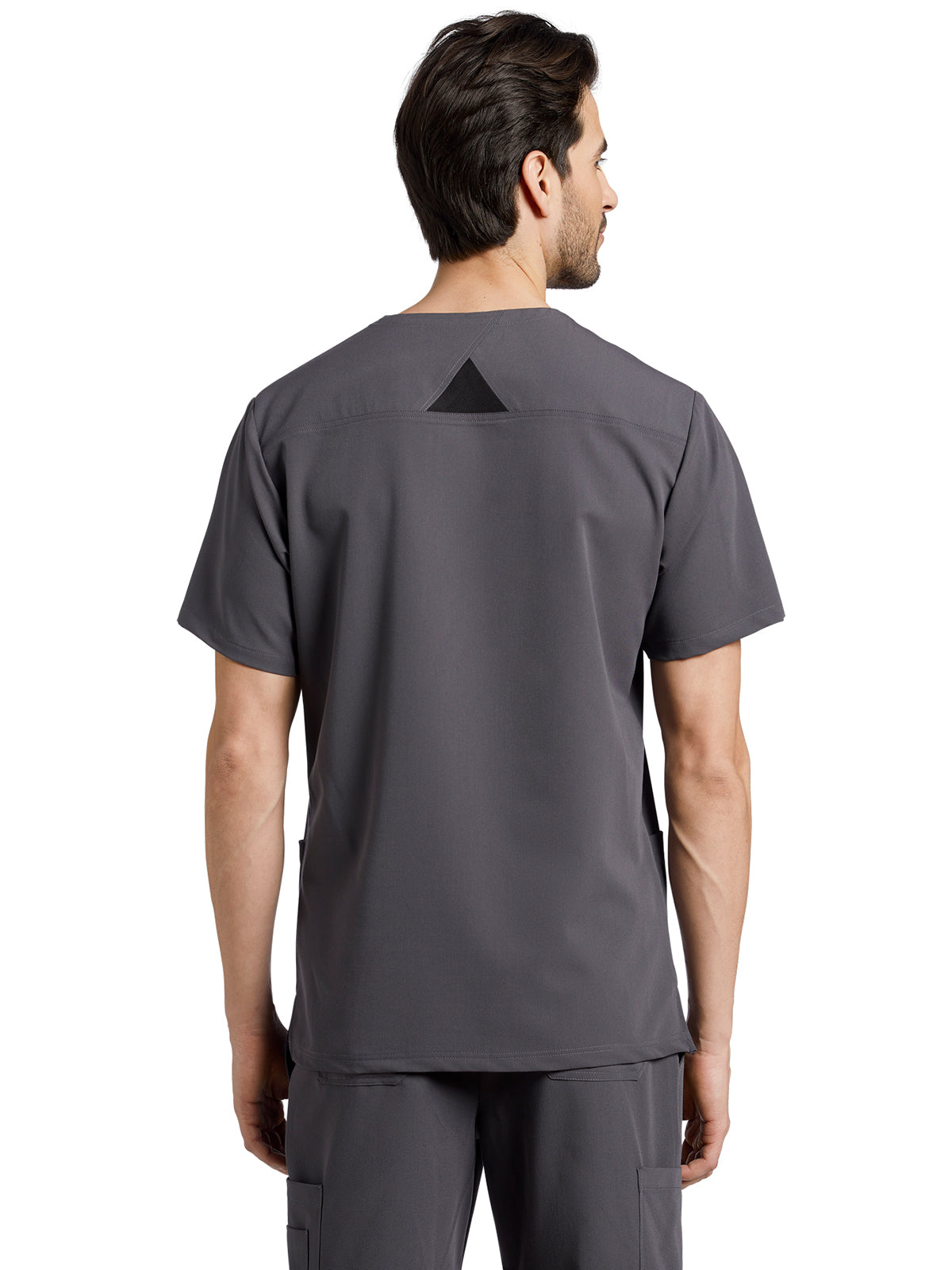 Men's 3-Pocket Stripe Detail Chest Pocket V-Neck Top - 2207 - Dark Pewter