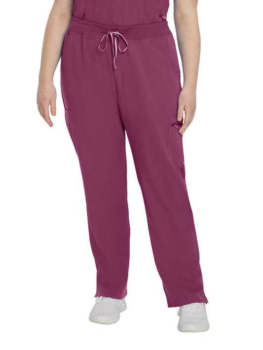 Women's 6-Pocket Low-Rise Waist Cargo Pant - 337 - Raspberry Coulis