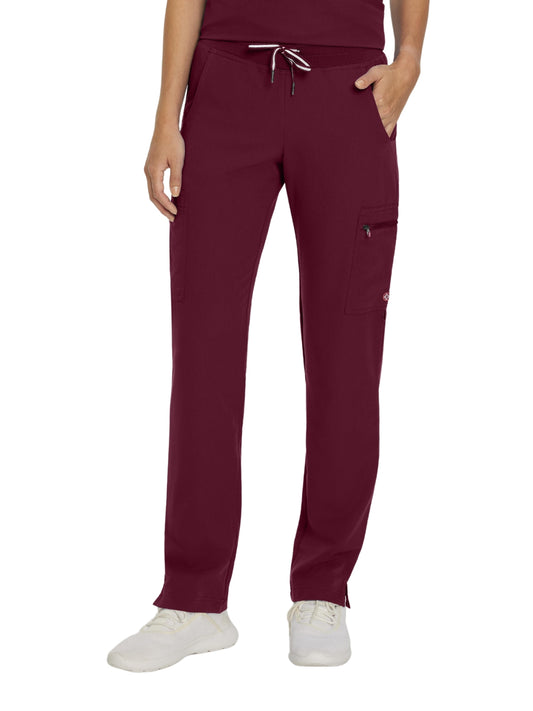Women's 6-Pocket Low-Rise Waist Cargo Pant - 337 - Wine (Burgundy)