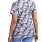 Women's 3-Pocket V-Neck Printed Top - 618 - Curious Cats