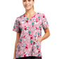 Women's 3-Pocket V-Neck Printed Top - 618 - Desert Snow