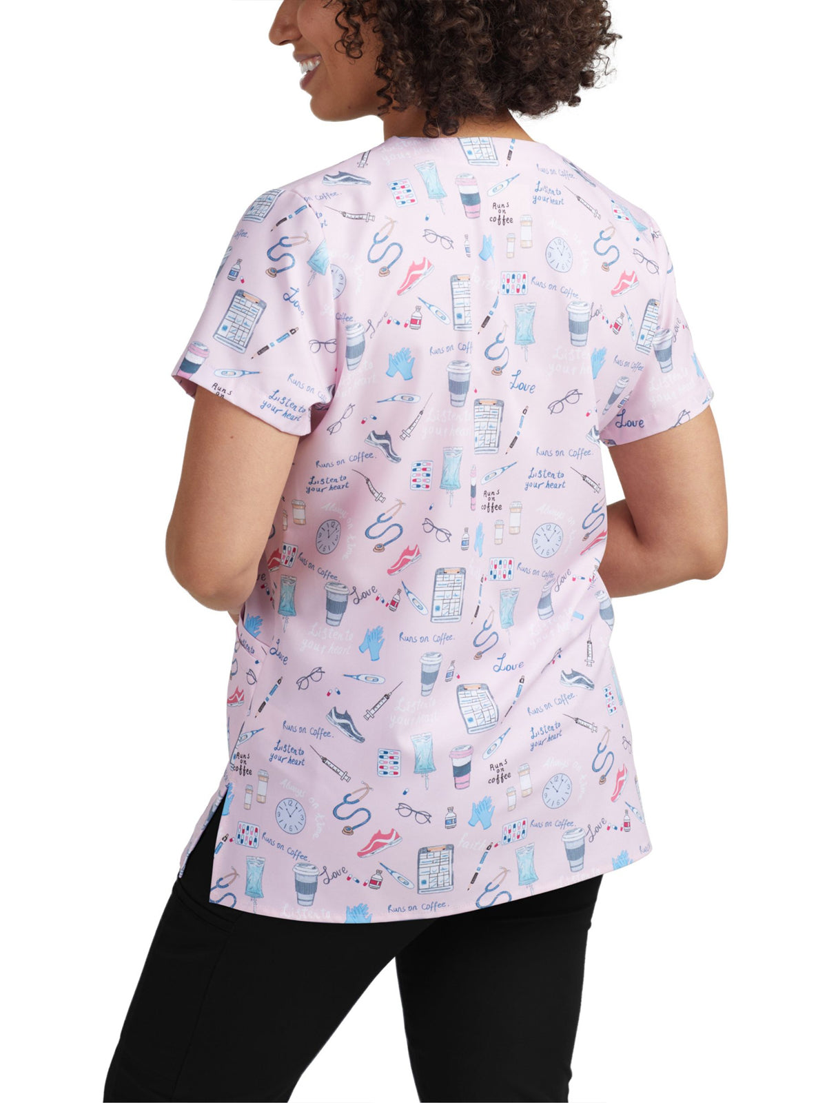 Women's 3-Pocket V-Neck Printed Top - 618 - On the Go