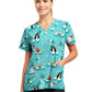 Women's 3-Pocket V-Neck Printed Top - 618 - Polar Plunge