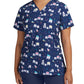 Women's 3-Pocket V-Neck Printed Top - 618 - Too Cool Dental