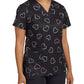 Women's 3-Pocket V-Neck Printed Top - 618 - Tie-Dye Hearts