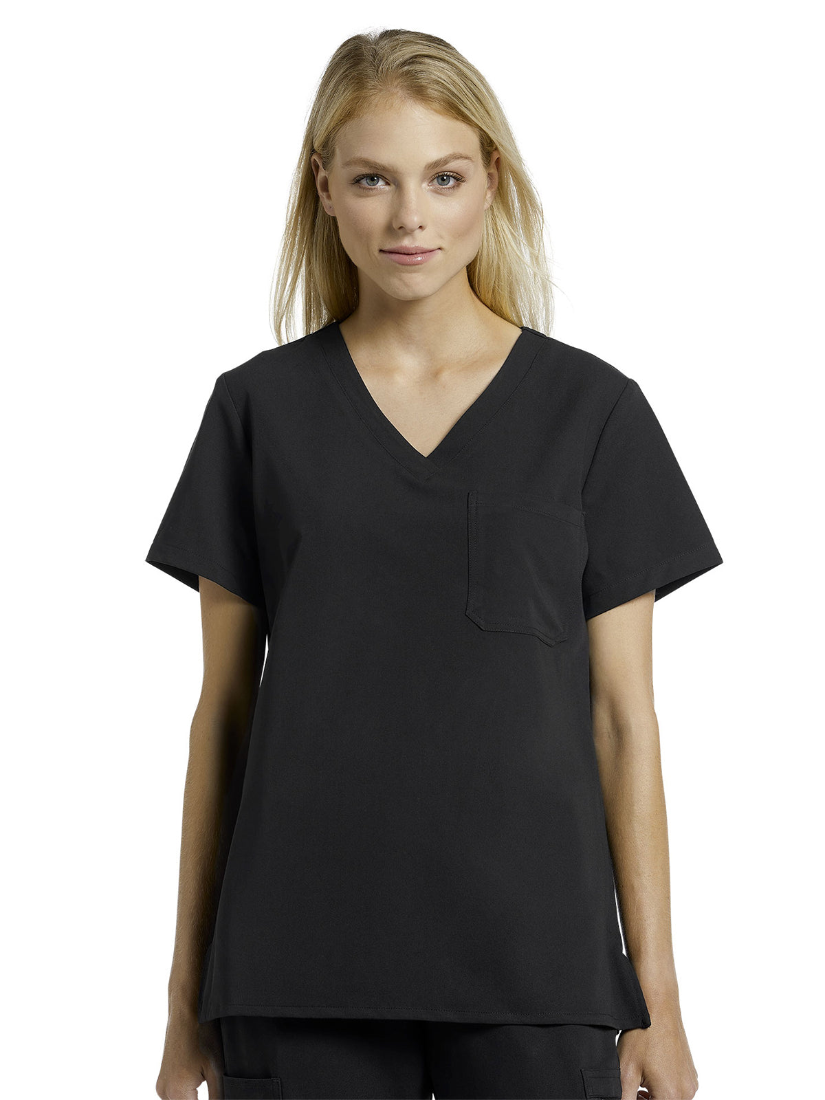 Women's 1-Pocket Tuckable V-Neck Top - 794 - Black