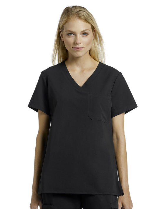 Women's 1-Pocket Tuckable V-Neck Top - 794 - Black