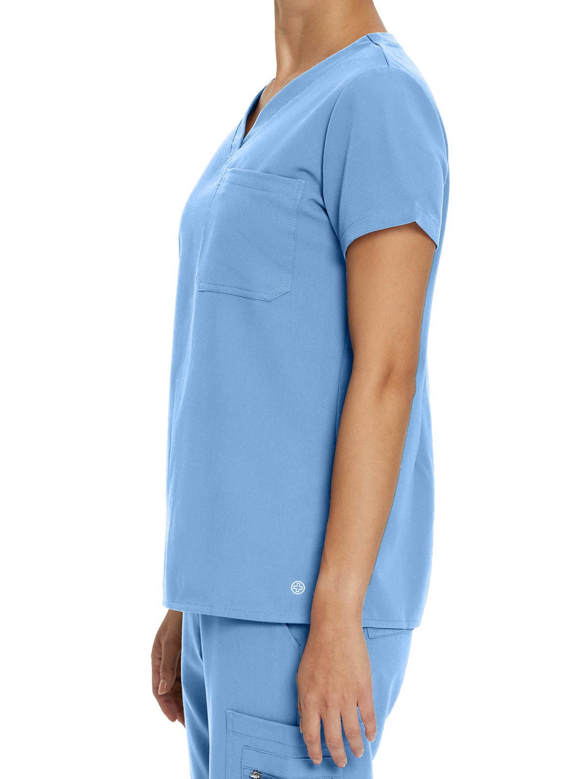 Women's 1-Pocket Tuckable V-Neck Top - 794 - Ceil Blue