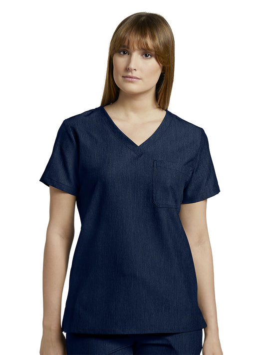 Women's 1-Pocket Tuckable V-Neck Top - 794 - Navy