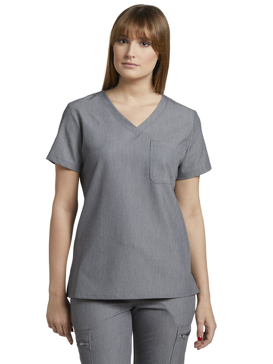 Women's 1-Pocket Tuckable V-Neck Top - 794 - Taylor Grey