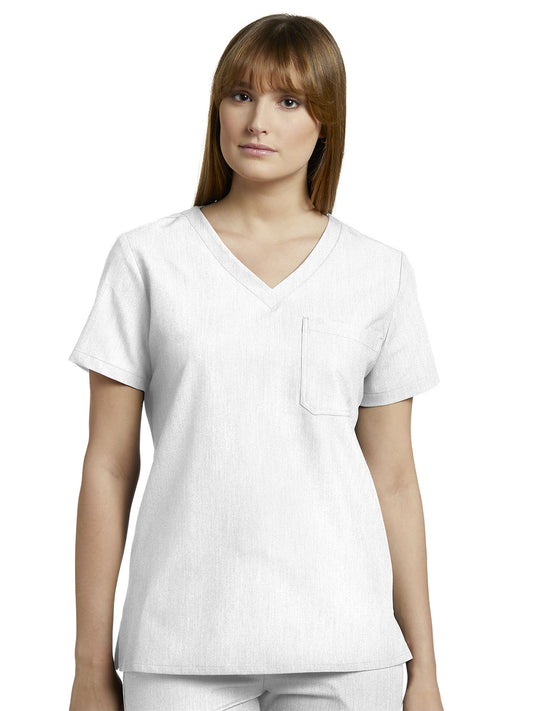 Women's 1-Pocket Tuckable V-Neck Top - 794 - White