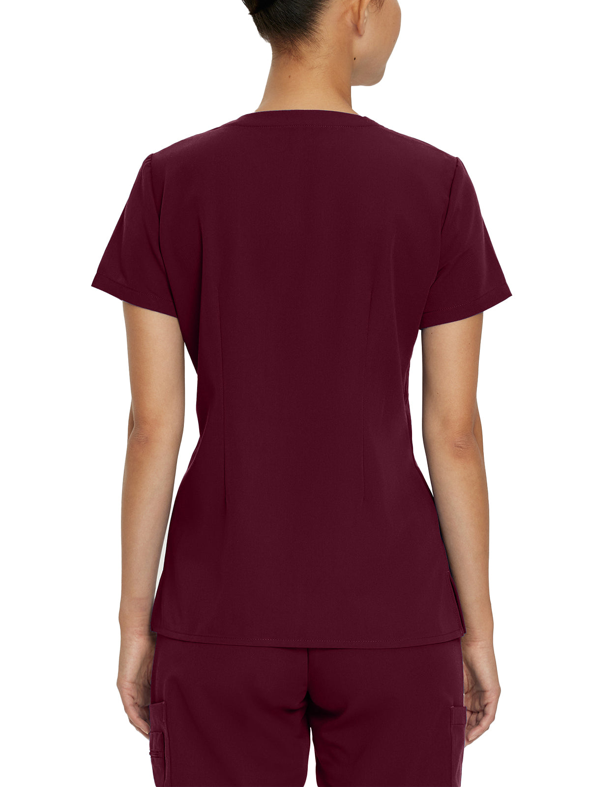 Women's 1-Pocket Tuckable V-Neck Top - 794 - Wine (Burgundy)
