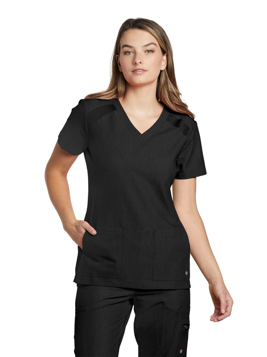 Women's 4-Pocket V-Neck Top - 950 - Black