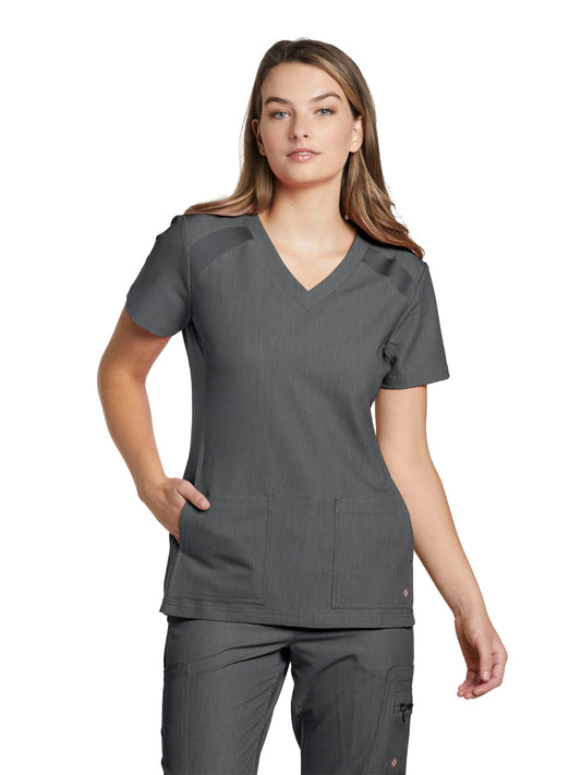 Women's 4-Pocket V-Neck Top - 950 - Taylor Grey