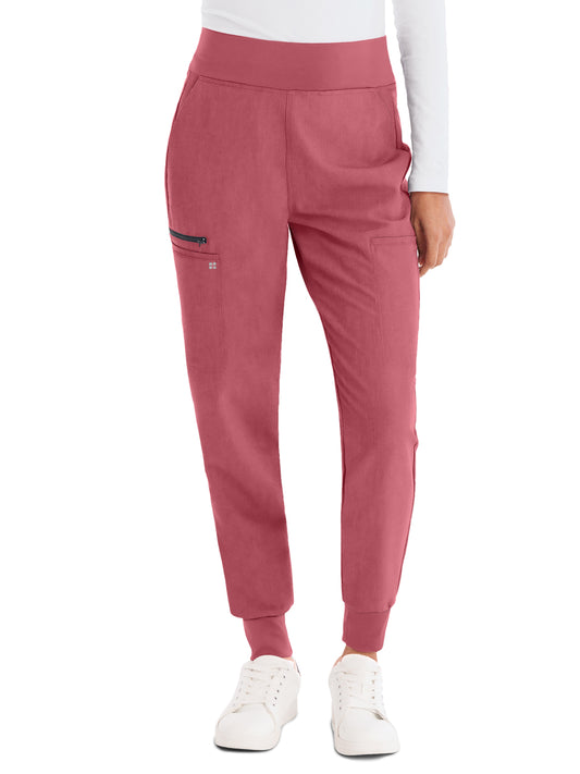 Women's 7-Pocket High-Rise Yoga Waist Jogger Pant - WB410 - Slate Rose
