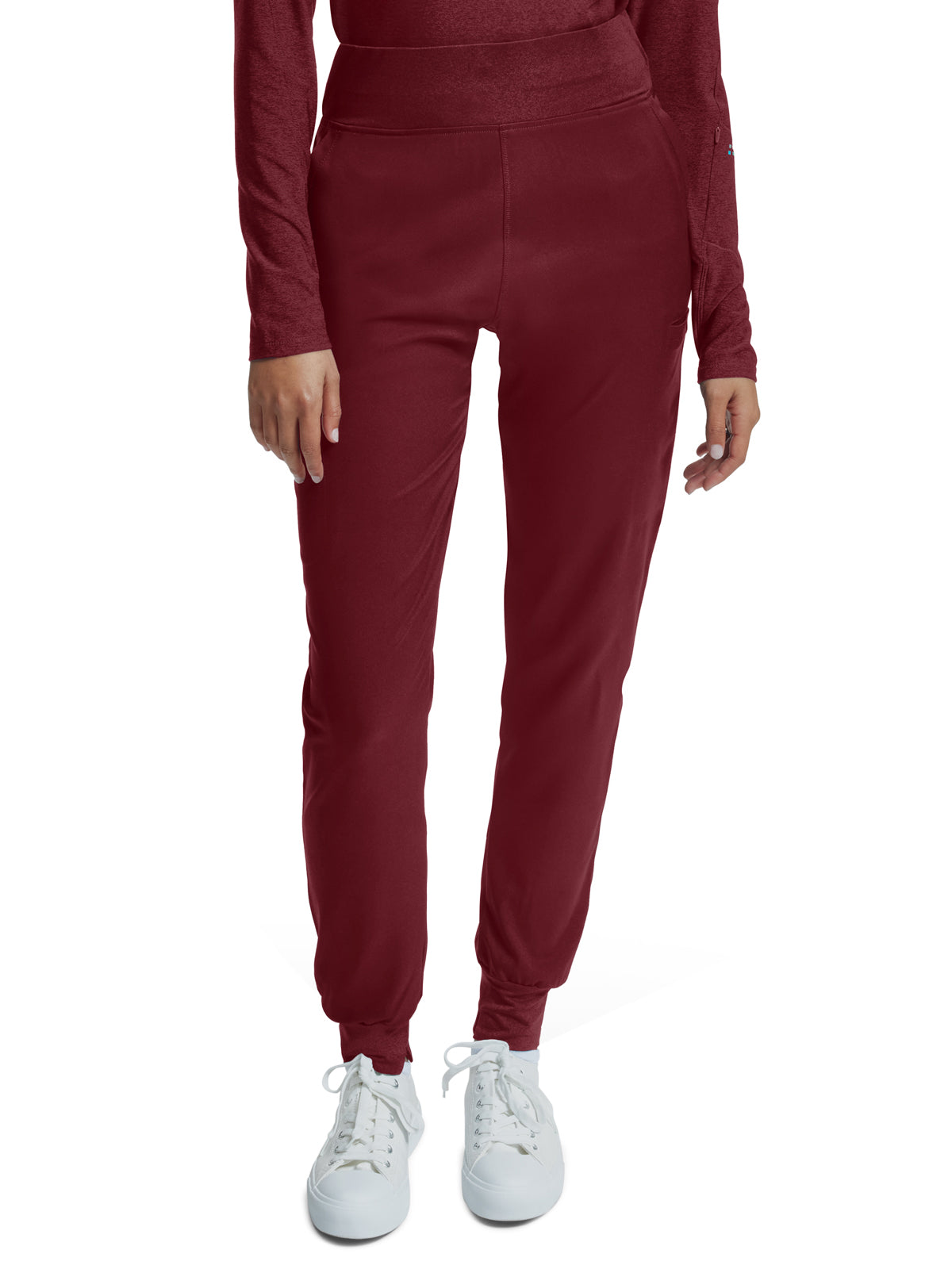 Women's Knitted Waistband Jogger Pant - WB420 - Wine