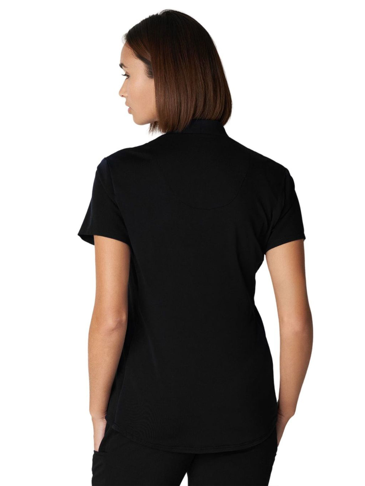 Women's 2-Pocket Wrinkle Resistant V-Neck Top - WT110 - Black