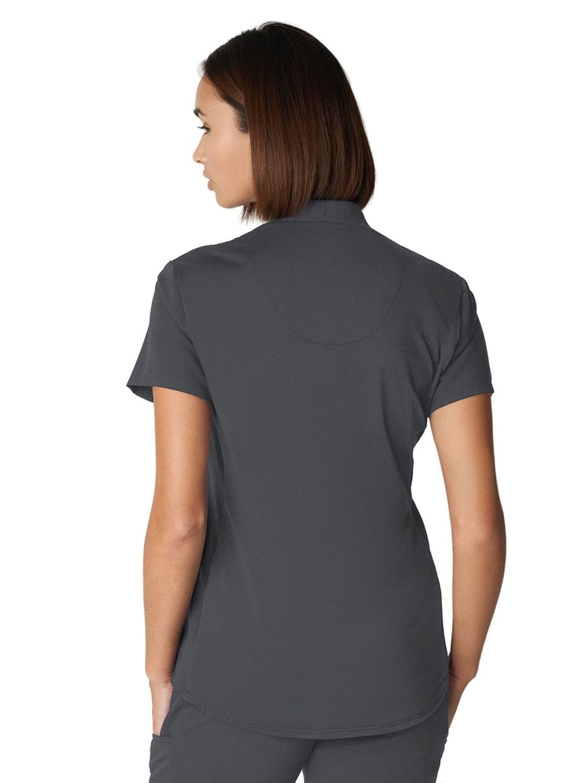Women's 2-Pocket Wrinkle Resistant V-Neck Top - WT110 - Dark Pewter