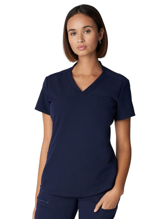Women's 2-Pocket Wrinkle Resistant V-Neck Top - WT110 - Navy