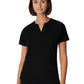 Women's 1-Pocket Tuckable V-Neck Top - WT114 - Black
