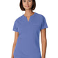 Women's 1-Pocket Tuckable V-Neck Top - WT114 - Ceil Blue