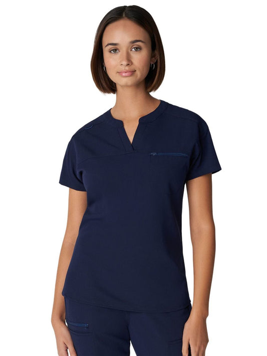 Women's 1-Pocket Tuckable V-Neck Top - WT114 - Navy