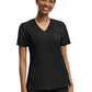 Women's Knit Collar V-Neck Top - WT119 - Black