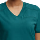 Women's Knit Collar V-Neck Top - WT119 - Caribbean