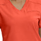 Women's Knit Collar V-Neck Top - WT119 - Coral Sunset
