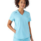 Women's Knit Collar V-Neck Top - WT119 - Island Blue