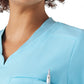 Women's Knit Collar V-Neck Top - WT119 - Island Blue
