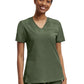 Women's Knit Collar V-Neck Top - WT119 - Olive