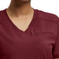 Women's Knit Collar V-Neck Top - WT119 - Wine
