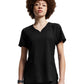 Women's Curved V-Neckline Top - WT121 - Black